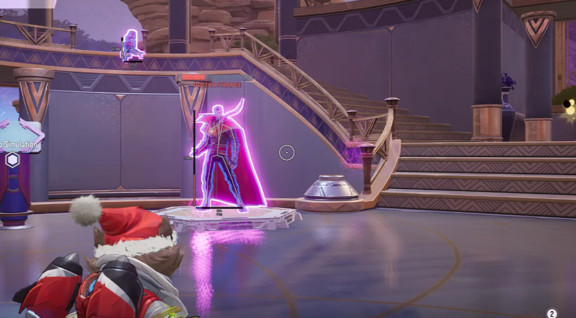 Marvel Rivals ESP wallhack with player boxes, health bars, and distance markers on Windows PC
